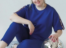 Костюм с брюками "Агапэ" арт. 3039 цв. сапфир